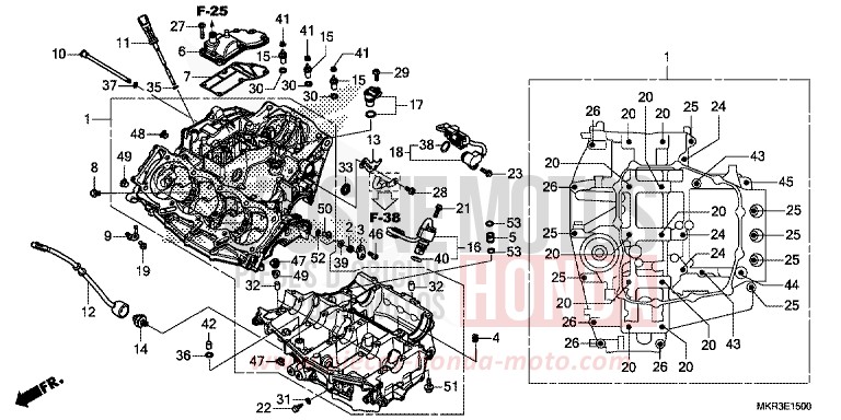CARTER MOTEUR de CBR1000RR SP SP1 SP2 MAT PEARL MORION BLACK (NHC33) 2022